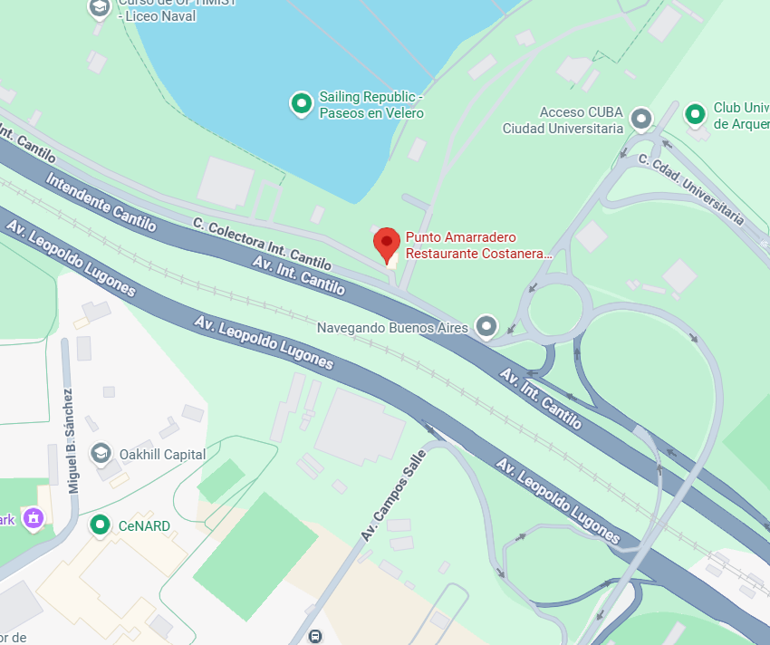Mapa de ubicación de Punto Amarradero, Av. Rafael Obligado s/n, Costanera Norte, CABA